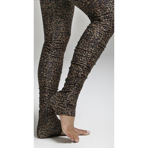 Kira Grace‎ Flirt High Waist Yoga Tight Leopard Ruched Women's XS USA $128 - Picture 5 of 12